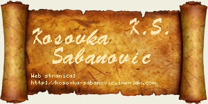 Kosovka Šabanović vizit kartica